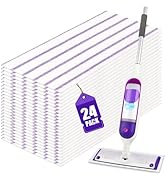 HOMEXCEL Microfiber Floor Mop Pads 24 Count Compatible with Swiffer Powermop for Wet &amp; Dry Use, D...
