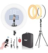 EMART 18-inch Ring Light with Stand, 65W Big Adjustable 3200-5500K LED Ringlight with Ultra-wide ...