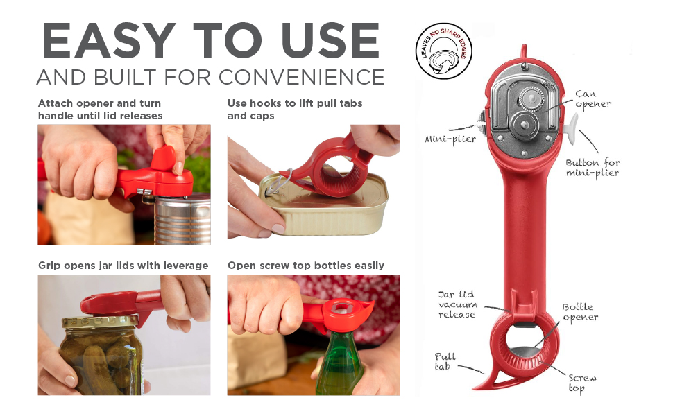 easy to use can opener and built for convenience.