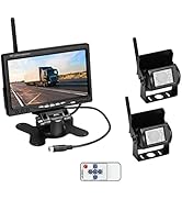 Vehicle On-Dash Backup Monitor, 7" Digital HD Car TFT LCD Color Screen Displaywith 2 Video Input ...
