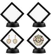 Jutieuo 4Pcs 3D Floating Frame with Stand, Challenge Coin Display Holder, Small Shadow Box for Ea...