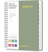 Planner 2026-2027, Weekly and Monthly Academic Year Calendar Planner, July 2026 - June 2027, Dail...