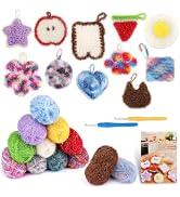 Coopay 12 Skeins Scrubby Yarn for Dishcloths, 1308 Yard, Polyester Sparkle Crochet Yarn for Scrub...