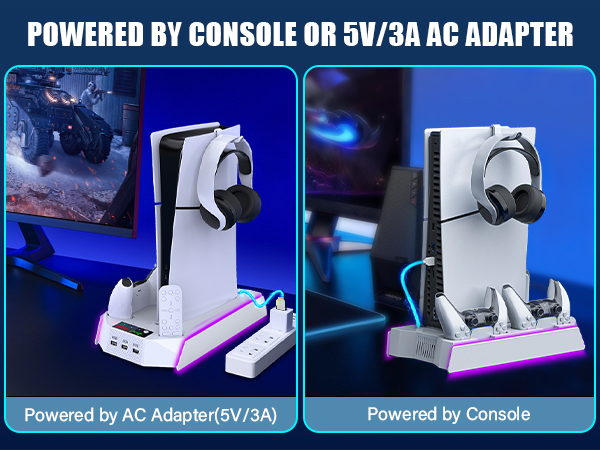 PS5 slim cooling stand for playstation 5 disc digita edition