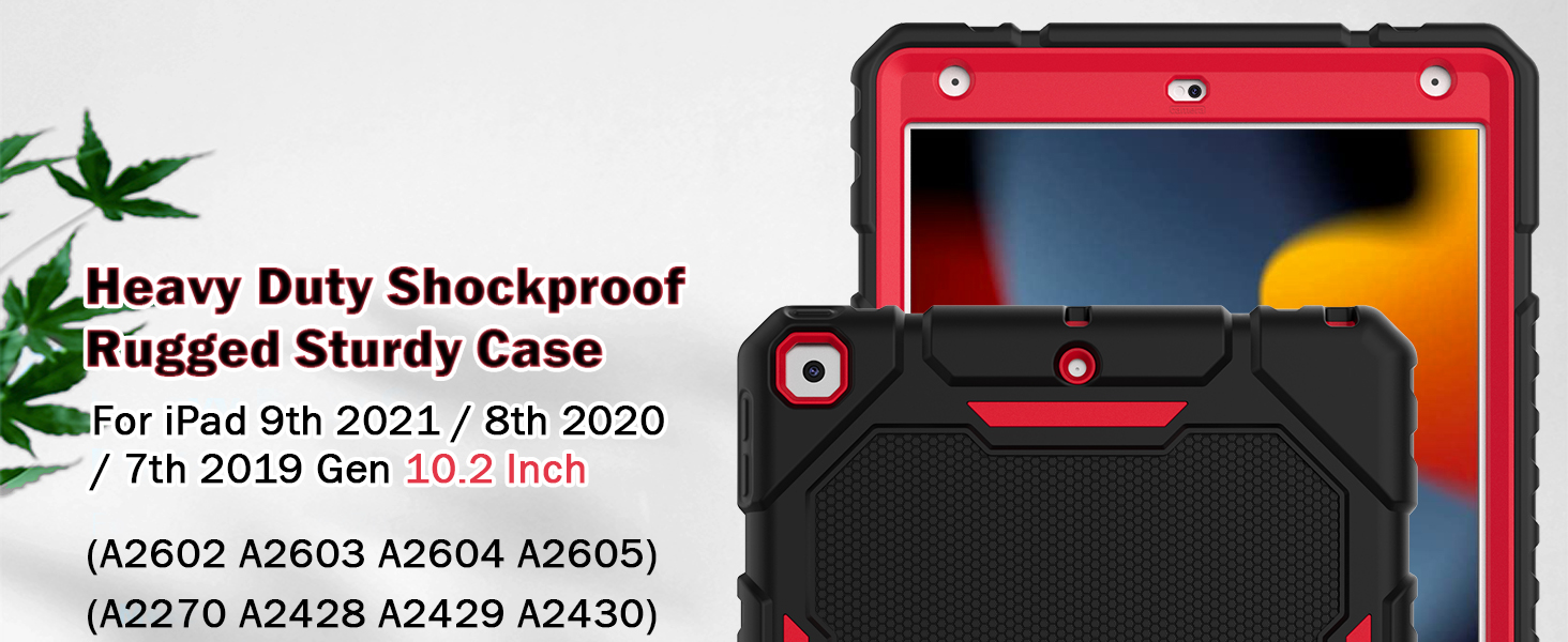 ipad 9th generation case black+red