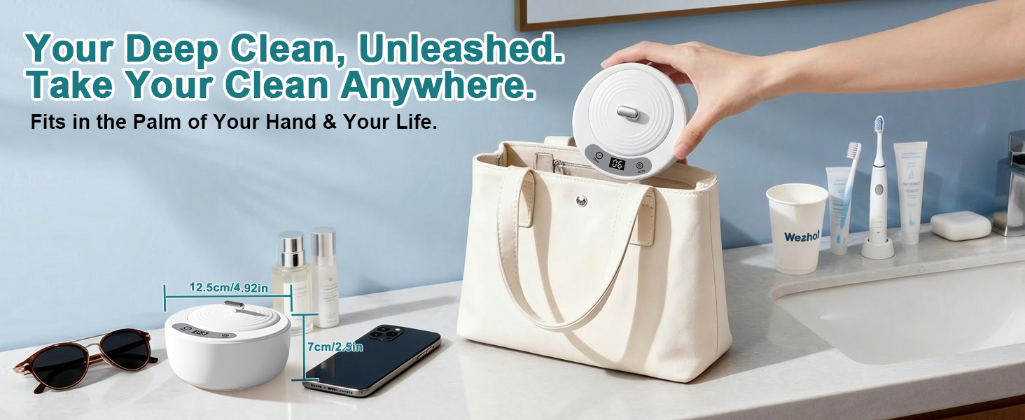 Portable ideal ultrasound cleanser for false teeth Compact and good so far