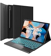 GreenLaw Galaxy Tab S9 Keyboard Case, 7 Color Backlit, Smart Touchpad, Dual Bluetooth, Detachable...