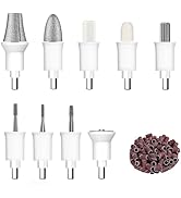 9pcs Nail Drill Bits Sets with 50Pcs File Sanding Bands, Professional Rotary Cuticle Remover Bits...
