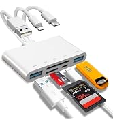 5-in-1 Memory Card Reader, USB OTG Adapter &amp; SD Card Reader for i-Phone/i-Pad, USB C and USB A De...