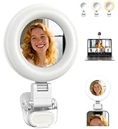 TELESIN Clip-on Selfie Ring Light, Rechargeable Portable 360° LED Selfie Fill Light with Mirror f...