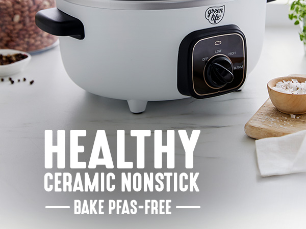 GreenLife, Ceramic Nonstick, PFAS-Free, Non-Toxic, Slow Cooker, Electrics
