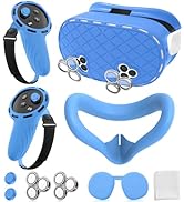 Silicone Cover Set Compatible with Meta/Oculus Quest 3s Accessories, Silicone Face Cover, Control...