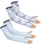 PAMASE Anti-slip Arm Sleeves - Gardening Cooling &amp; UV Sun Protection Cover with Thumb Hole, Outdo...