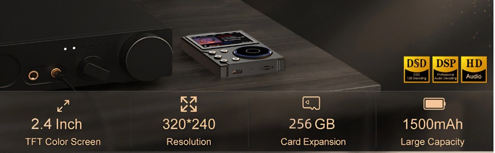 Digital Music Player Bluetooth 5.3 Lossless DSD FLAC HD HiFi Portable MP3 Player