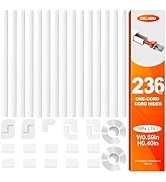 Delamu 236in Cord Hider, One-Wire Cord Covers for Wires on Wall, Easy-to-Install Cable Hiders for...