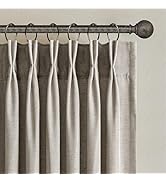 Topfinel Burlywood Pinch Pleated Linen Curtains 84 Inch Length 2 Panels for Bedroom Living Room T...
