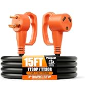 15 FT 30 Amp RV Extension Cord, RV Power Cordwith Grip Handle &amp; Organizer, NEMA TT-30P to TT-30R ...