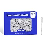 AIRSEE 100pcs Small Sanding Bands Nail Drill Bits 120 Coarse Grit Nail File Attachments with 3.1m...