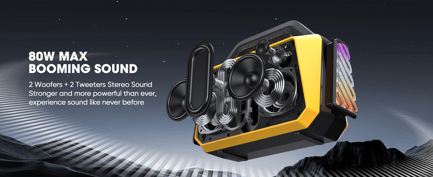 80W max booming sound