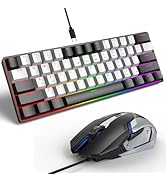 Nsyee Portable 60% Mechanical Gaming Keyboard, RGB Backlit 61 Keys Ultra-Compact Game Keyboard wi...