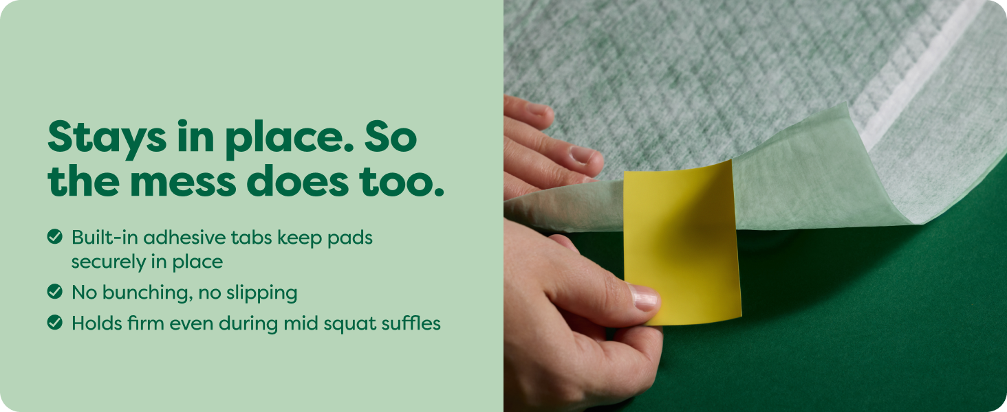 puppy pads with adhesive tabs