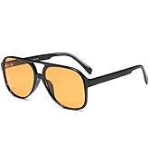 Freckles Mark Vintage Retro 70s Sunglasses for Women Men Classic Large Square Aviator Trendy Glasses