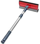 DSV Standard Professional Window Squeegee | 2-in-1 Window Cleaner Sponge and Soft Rubber Strip Wi...
