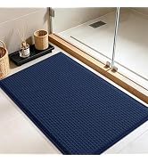 Boost Upgrade Memory Foam Waffle Bath Mat, Ultra-Max Soft Bathroom Rug, Super Non-Slip PVC Backin...