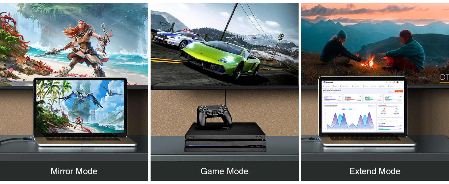 BLUERIGGER excellent quality supported mirror mode extend mode gaming mode smooth no lag video wii