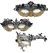 TFTSR Masquerade Masks for Women Couples,Men Mardi Gras Mask,Girls Black Gold Lace Costume,Adults...