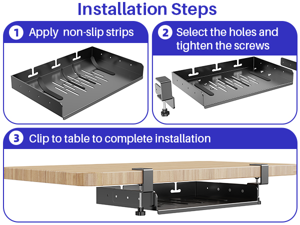 No Drill Under Desk Laptop Mount,