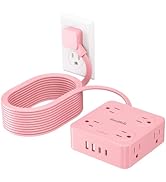 Power Strips with Surge Protection, SMALLRT Extension Cord with Multiple Outlets, 10FT Flat Plug ...