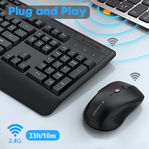 Ergonomic Keyboard Mouse Combo with Wrist Rest