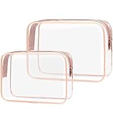 Clear Toiletry Bag, Packism 3 Pack TSA Approved Toiletry Bag Quart Size Bag, Travel Makeup Cosmet...