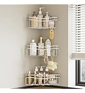 STAHLHEART Chrome Shower Caddy Corner, 3-Pack Adhesive Shower Shelves for Inside Shower, Rustproo...