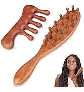 Dexspoeny 2 Pack Loc Comb for Sisterlocks, Wooden Scalp Massager for Dreadlocks, Sandalwood Wide ...