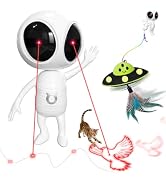 KiwiLove Cat Laser Toy, 2-in-1 Interactive Cat Toys with Dual Laser &amp; Catnip Dangler, Smart Motio...