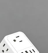 2 Pack European Travel Plug Adapter, FLASHSONIC US to Europe Adapter with 4 AC Outlets 4 USB Char...