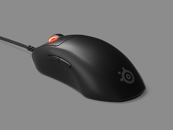 -SteelSeries Prime mouse with textured matte finish laying in space