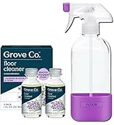 Grove Co. Floor Cleaner Refill Concentrate (2 x 1 Oz) + 1 x Durable Glass Spray Bottle (16 Oz) Pl...
