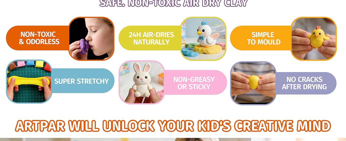 artpar air dry clay 90 colors kit