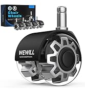 WEWILL Office Chair Wheels, Rubber Replacement Caster Heavy Duty Wheels for Computer Desk Chair t...