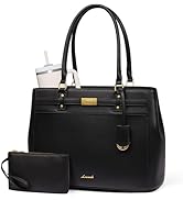 LOVEVOOK Laptop Tote Bag for Women, 15.6 Inch Waterproof Leather Work Computer Bag, Large Busines...