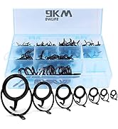 9KM DWLIFE Fishing Rod Tip Guide Repair Kit Pole Replacement Stainless Steel Ceramic Ring Saltwat...
