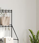 iabifo 3-in-1 Double Row Coat Rack Freestanding with Shoe Storage Entryway Organizer 5-Tier Shoe ...