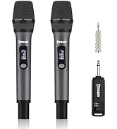 KYXAIN Professional 2.4GHz Wireless Microphones for Karaoke Singing, Rechargeable Dual Dynamic Mi...