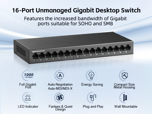 16-Port Gigabit Ethernet Switch