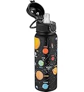 OLDLEY 20 Oz Insulated Stainless Steel Water Bottle For Kids, With Straws Leak-proof, Kids Water ...