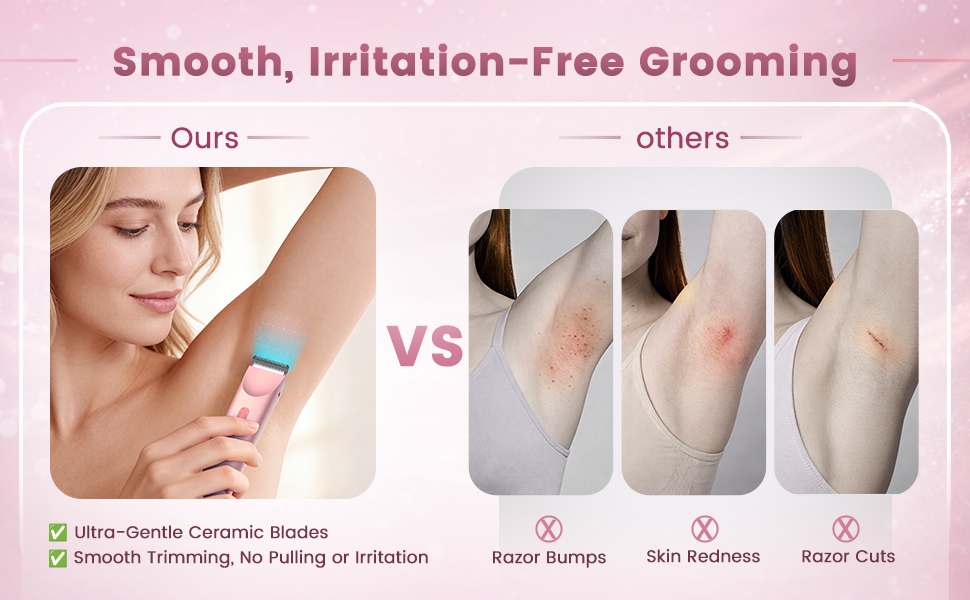 Skin-friendly women’s trimmer designed for gentle and comfortable hair removal.