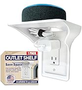 BeraTek Industries Power Perch Outlet Shelf with Cord Storage Strap – Small Wall Shelf for Alexa ...